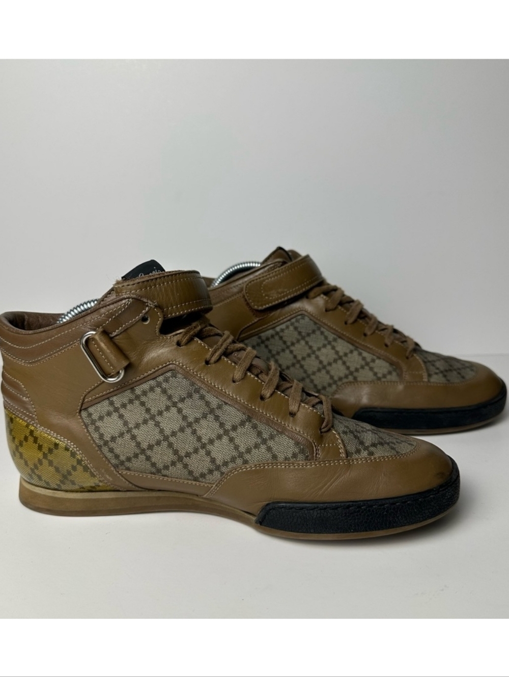 Gucci Men’s Brown 83 High-Top Sneakers Size EU 41 US 7.5 - Picture 3 of 12
